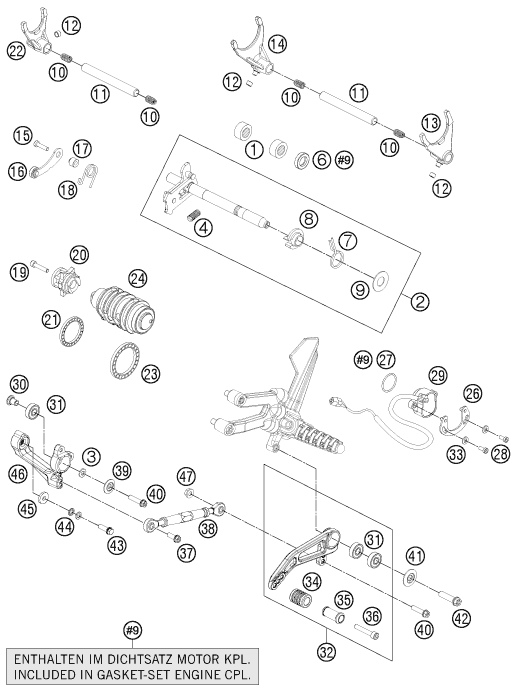 Sprängskiss: Shifting Mechanism – KTM 1190 RC8 R BLACK 2011