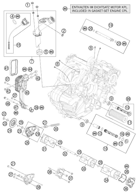 Sprängskiss: Lubricating System – KTM 1190 RC8 R BLACK 2011