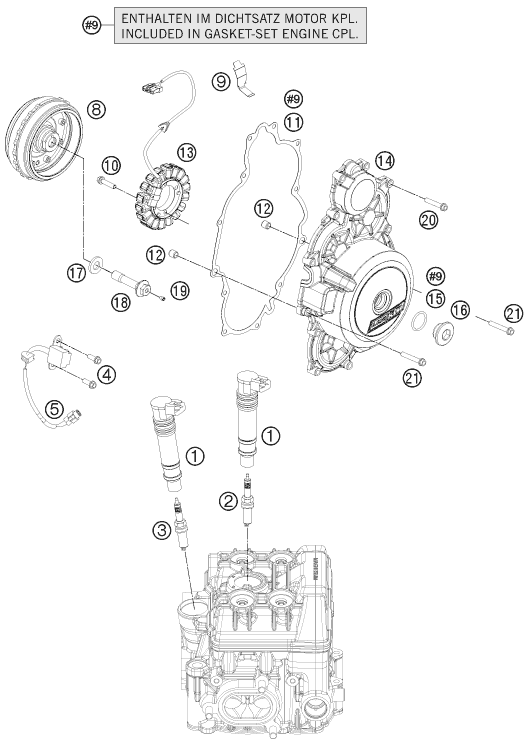 Sprängskiss: Ignition System – KTM 1190 RC8 R BLACK 2011