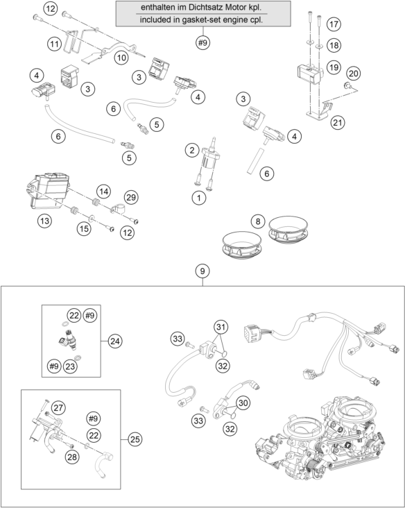 Sprängskiss: Throttle Body – KTM 1190 RC8 R BLACK 2011