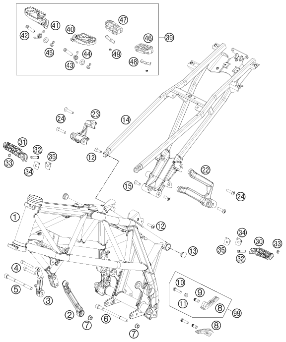 Sprängskiss: Frame – KTM 690 DUKE R 2011