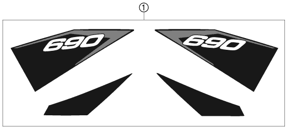 Sprängskiss: Decal – KTM 690 DUKE R 2011