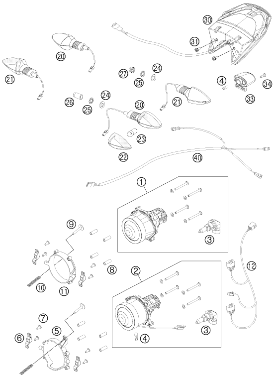 Sprängskiss: Lighting System – KTM 690 DUKE R 2011