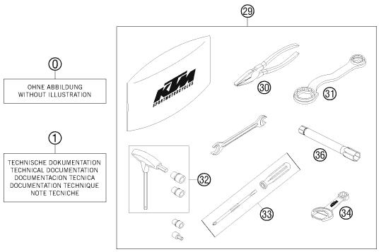 Sprängskiss: Accessory Pack – KTM 690 DUKE R 2011