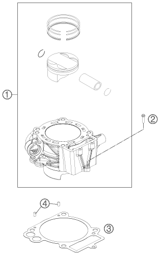Sprängskiss: Cylinder – KTM 690 DUKE WHITE ABS 2015