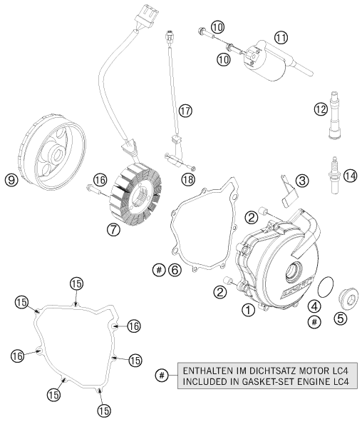 Sprängskiss: Ignition System – KTM 690 DUKE BLACK 2011