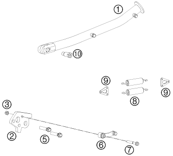 Sprängskiss: Side / Center Stand – KTM 450 RALLY FACTORY REPLICA