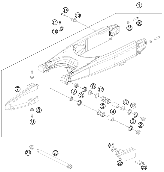 Sprängskiss: Swing Arm – KTM 450 RALLY FACTORY REPLICA