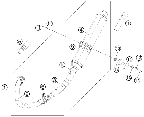 Sprängskiss: Exhaust System – KTM 450 RALLY FACTORY REPLICA