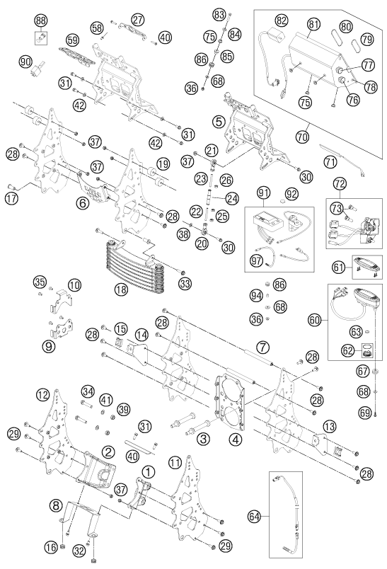 Sprängskiss: Instruments / Lock System – KTM 450 RALLY FACTORY REPLICA