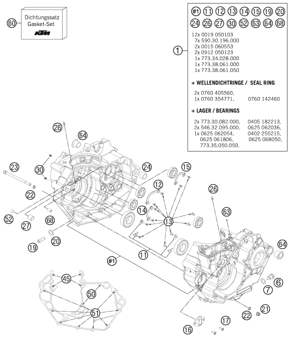 Sprängskiss: Engine Case – KTM 450 RALLY FACTORY REPLICA
