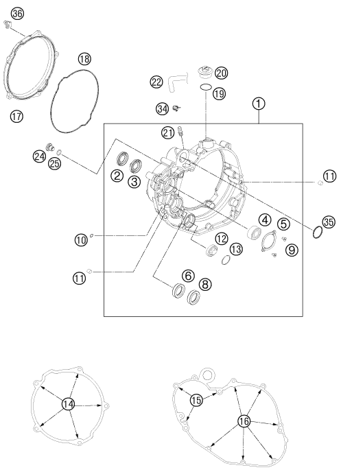 Sprängskiss: Clutch Cover – KTM 450 RALLY FACTORY REPLICA