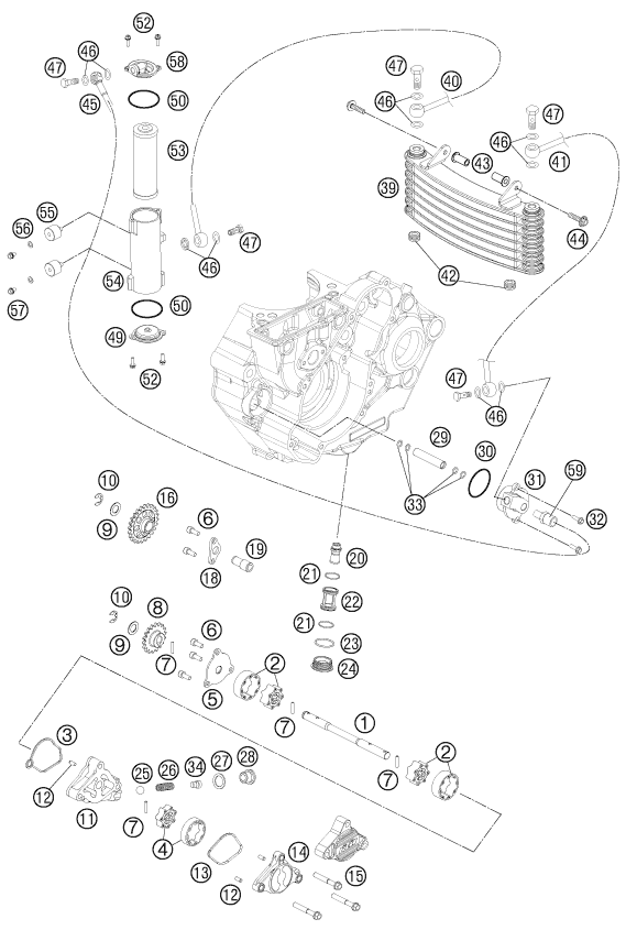 Sprängskiss: Lubricating System – KTM 450 RALLY FACTORY REPLICA