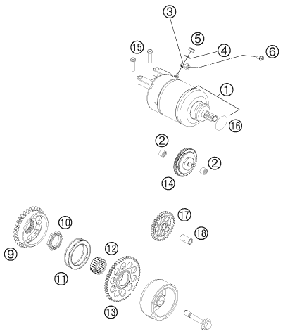 Sprängskiss: Electric Starter – KTM 450 RALLY FACTORY REPLICA