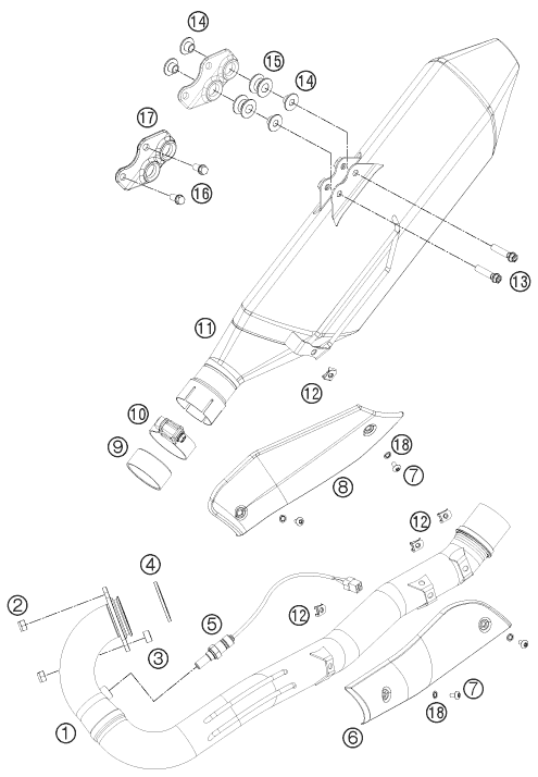 Sprängskiss: Exhaust System – KTM 690 ENDURO R 2013