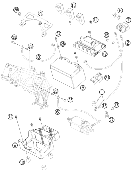 Sprängskiss: Battery – KTM 690 ENDURO R 2013