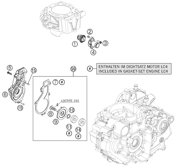 Sprängskiss: Water Pump – KTM 690 ENDURO R 2013