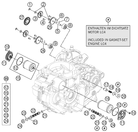 Sprängskiss: Lubricating System – KTM 690 SMC 2011