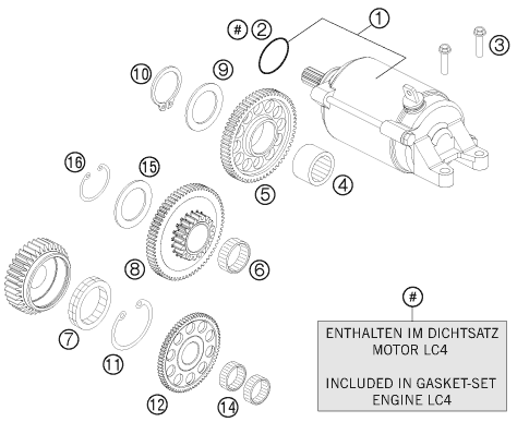 Sprängskiss: Electric Starter – KTM 690 SMC 2011