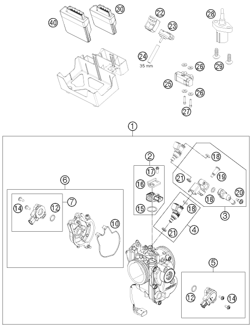 Sprängskiss: Throttle Body – KTM 690 ENDURO R 2013