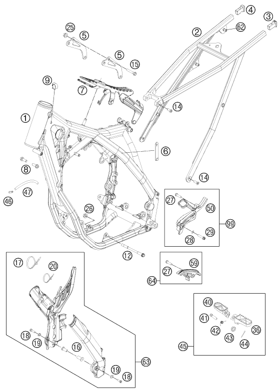 Sprängskiss: Frame – KTM 250 SX-F 2012