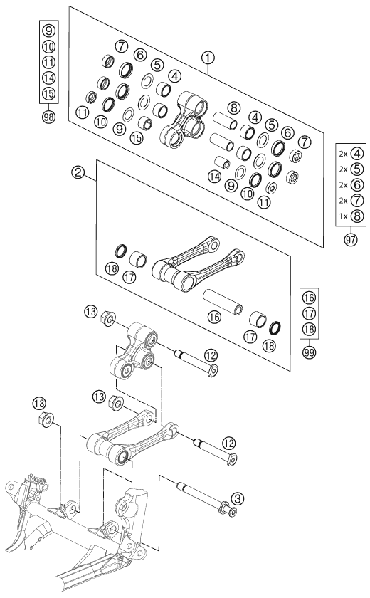 Sprängskiss: Pro Lever Linking – KTM 450 SMR 2012