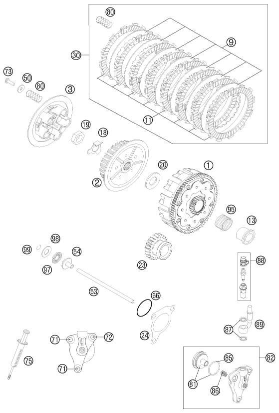 Sprängskiss: Clutch – KTM 250 XCF-W 2012