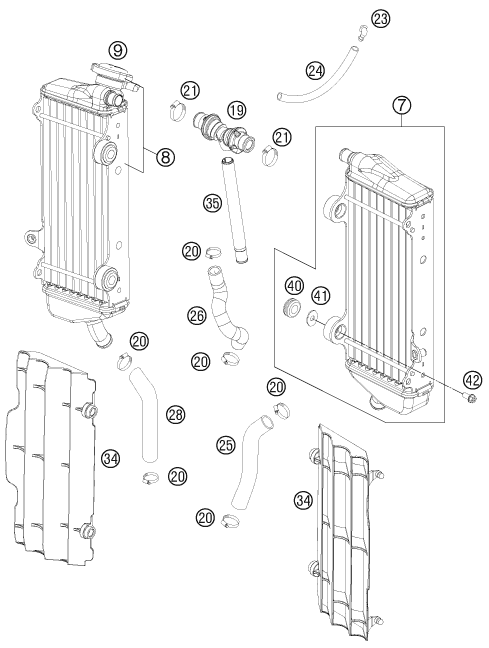 Sprängskiss: Cooling System – KTM 250 XC-F 2011