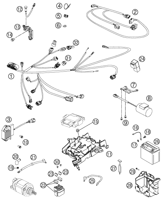Sprängskiss: Wiring Harness – KTM 350 SX-F CAIROLI REPLICA 11