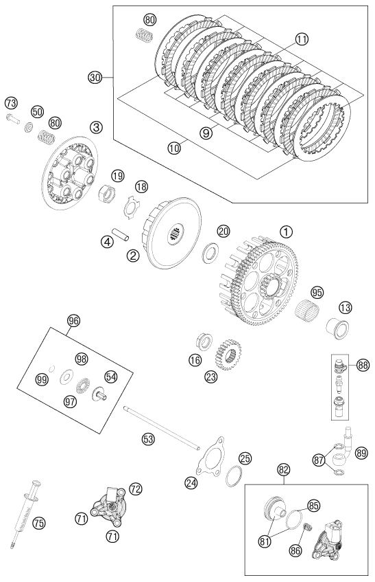 Sprängskiss: Clutch – KTM 350 XC-F 2014