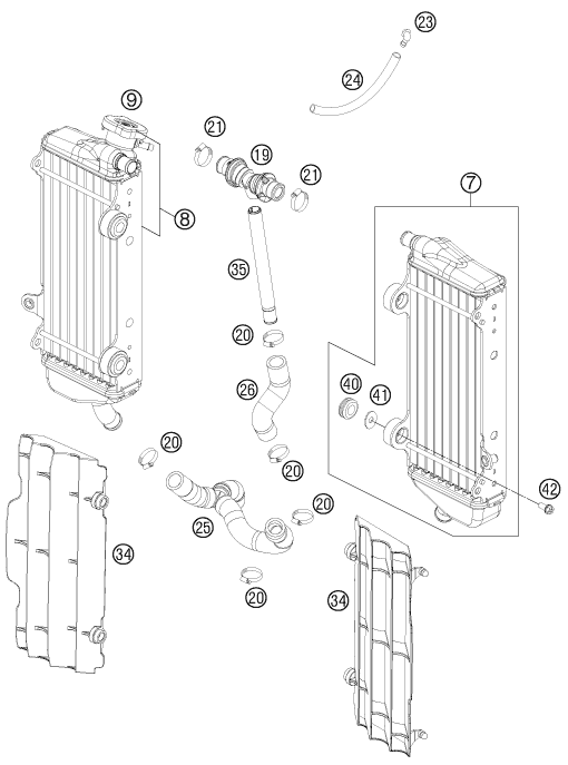 Sprängskiss: Cooling System – KTM 350 XC-F 2011