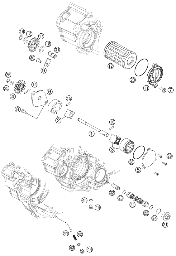 Sprängskiss: Lubricating System – KTM 350 XC-F 2011