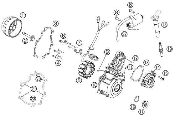 Sprängskiss: Ignition System – KTM 350 XC-F 2011