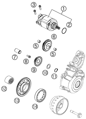 Sprängskiss: Electric Starter – KTM 350 XC-F 2011