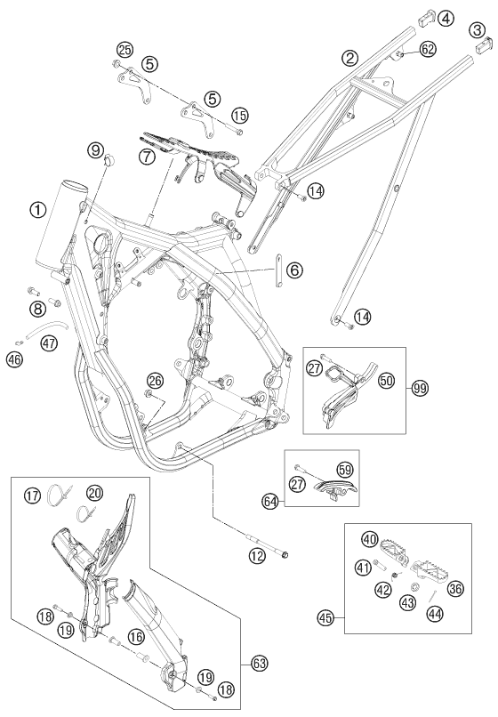 Sprängskiss: Frame – KTM 450 SX-F 2012