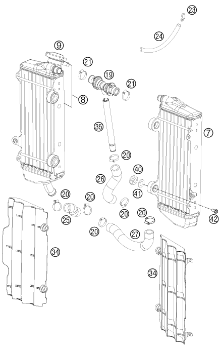 Sprängskiss: Cooling System – KTM 450 SX-F 2011