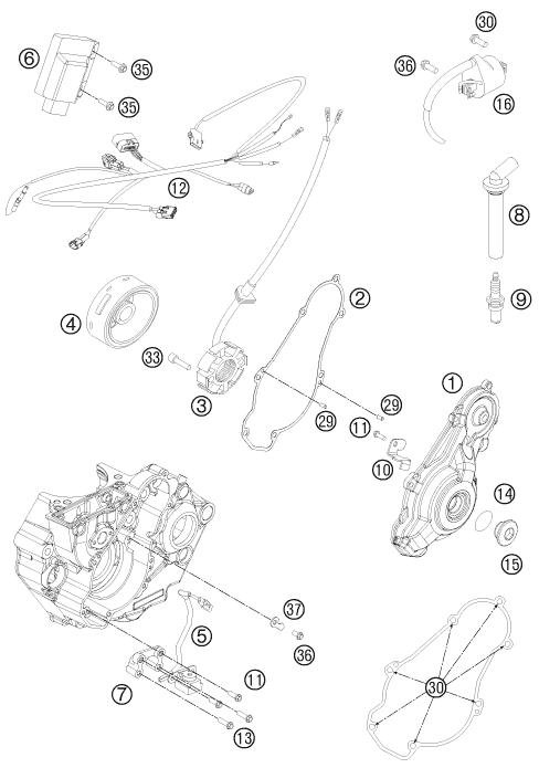 Sprängskiss: Ignition System – KTM 450 SX-F 2011