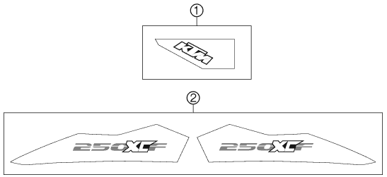 Sprängskiss: Decal – KTM 250 XC-F 2011