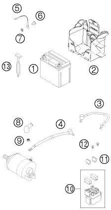 Sprängskiss: Battery – KTM 350 XC-F 2011