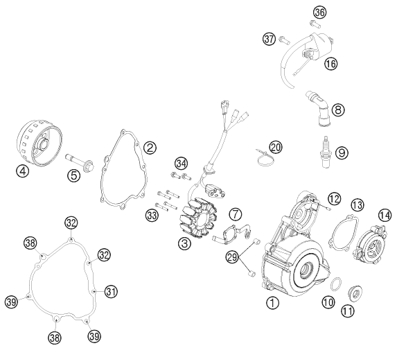 Sprängskiss: Ignition System – KTM 250 XC-F 2011