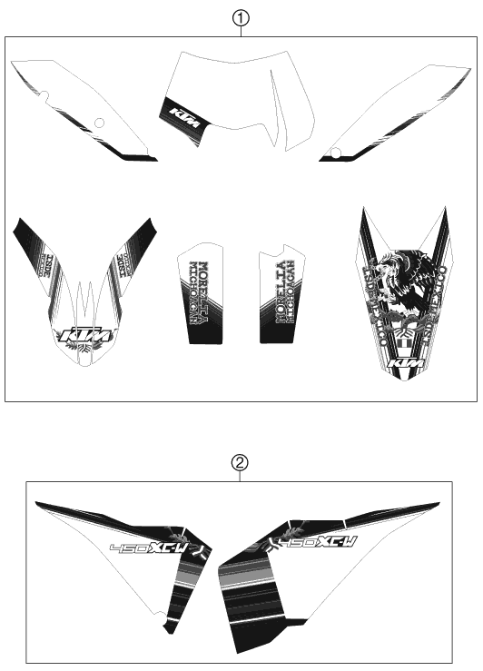Sprängskiss: Decal – KTM 450 XC-W SIX DAYS 2011