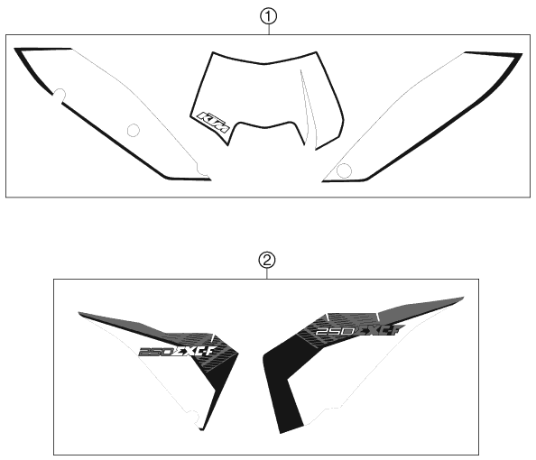 Sprängskiss: Decal – KTM 250 EXC-F 2011