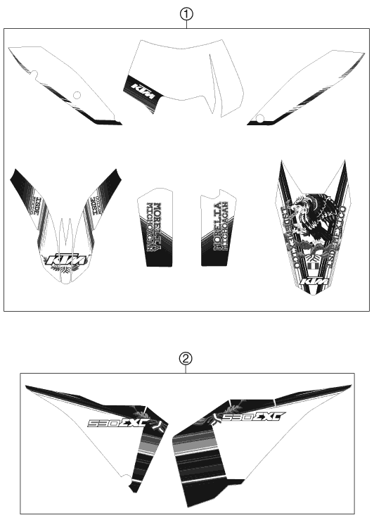Sprängskiss: Decal – KTM 530 EXC SIX.DAYS 2011