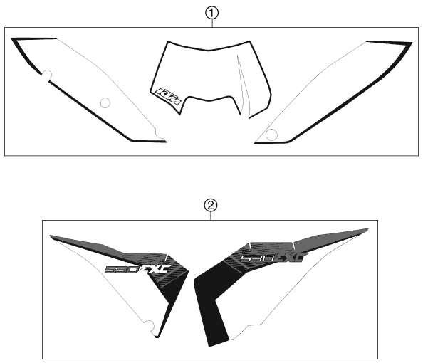 Sprängskiss: Decal – KTM 530 EXC 2011