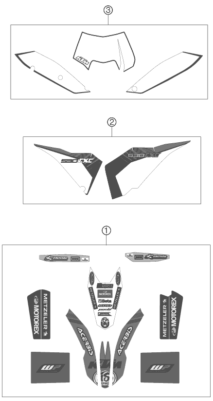 Sprängskiss: Decal – KTM 530 EXC FACTORY EDIT. 2011