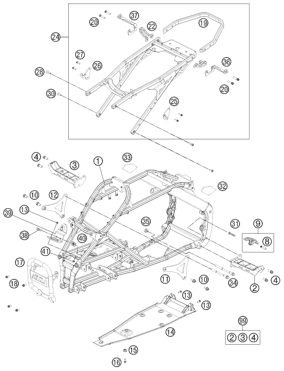 Sprängskiss: Frame – KTM 525 XC ATV 2011
