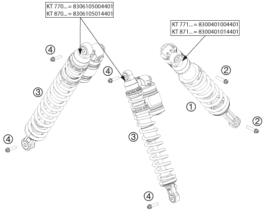 Sprängskiss: Shock Absorber – KTM 525 XC ATV 2011