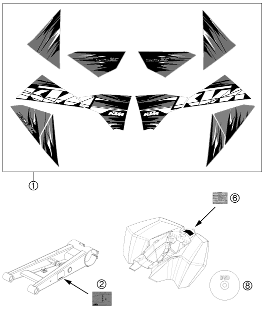 Sprängskiss: Decal – KTM 525 XC ATV 2011