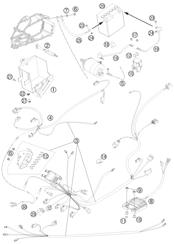 Sprängskiss: Wiring Harness – KTM 525 XC ATV 2011