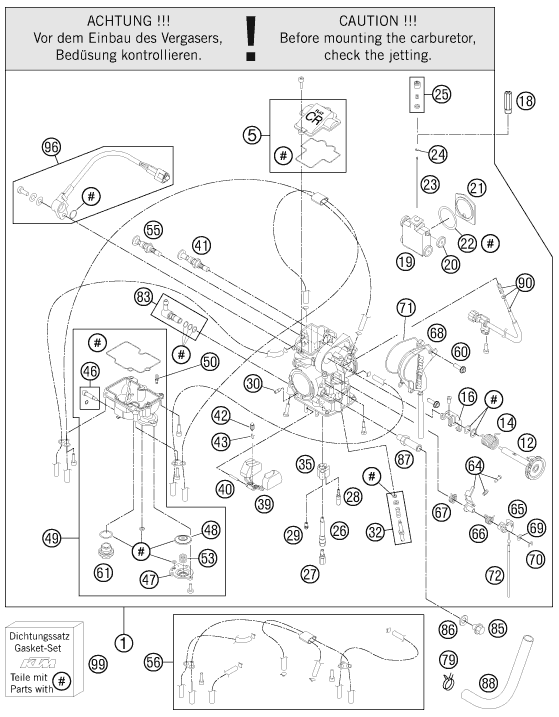Sprängskiss: Carburetor – KTM 525 XC ATV 2011